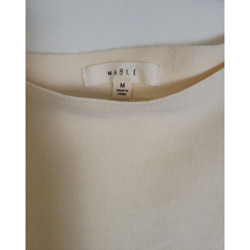 Anthropologie MABLE Size Medium Sweater Dress Cream with connected belt - Picture 3 of 6